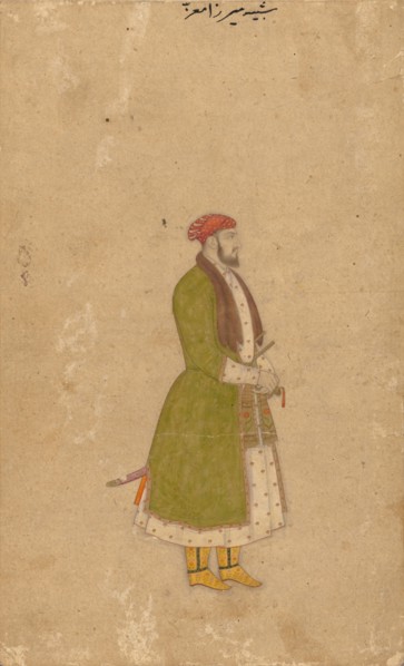 Portrait of the Courtier Mirza Muizz, c. 1680-1700. India, Mughal Dynasty (1526-1756). Color on