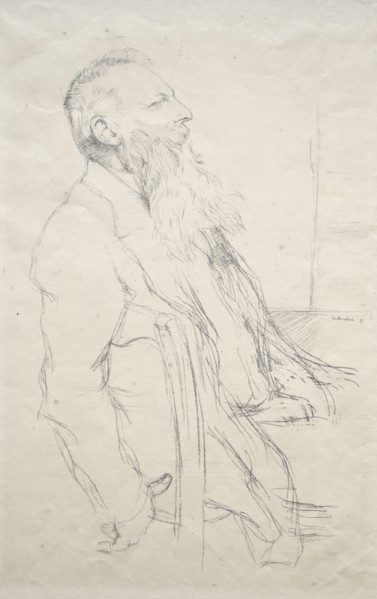 Auguste Rodin, 1897. William Rothenstein (British, 1872-1945). Lithograph
