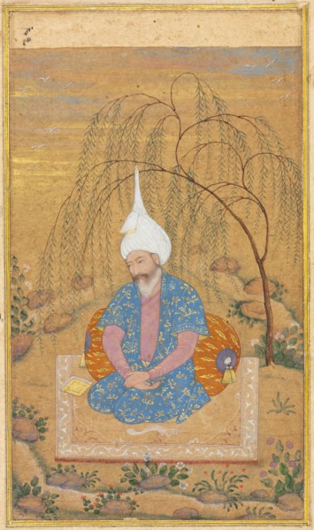 Shah Tahmasp I (1514-1576) Seated in a Landscape, c. 1575. Iran, Qazvin, Safavid period (1501-1722)