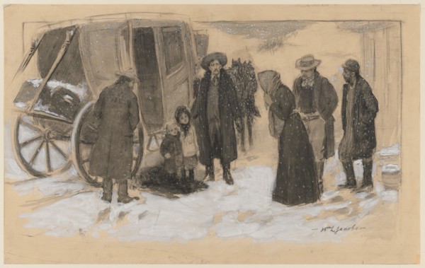 Sketch for "Christmas on the River". William Leroy Jacobs (American, 1869-1917). Watercolor