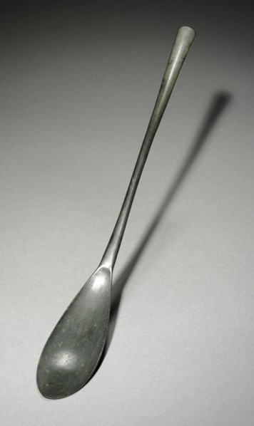 Spoon, 918-1392. Korea, Goryeo period (918-1392). Silver bronze; overall: 27 cm (10 5/8 in.).