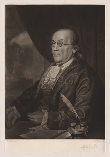 Benjamin Franklin, 1901. Max Rosenthal (American, 1833-1918). Mezzotint