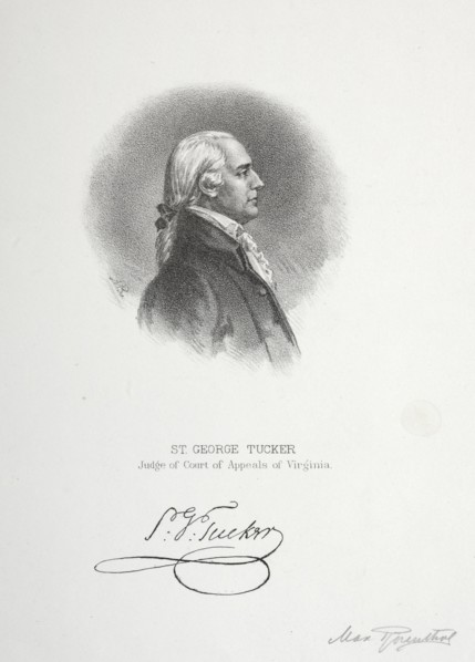 St. George Tucker, Judge of Court of Appeals of Virginia. Max Rosenthal (American, 1833-1918).