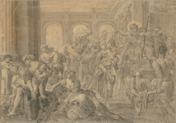 Copy of Annibale Carracci's St. Roch Giving Alms, 1595 or after. Copy after Annibale Carracci