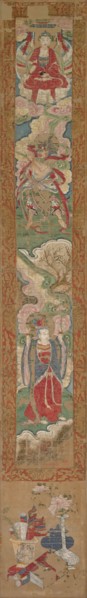 Buddhist Panel, 1300s. China or Korea, Yuan dynasty (1271-1368). Hanging scroll; ink and color on