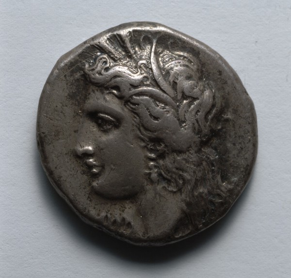 Stater: Demeter (obverse), 330-300 BC. Greece, 4th century BC. Silver; diameter: 2 cm (13/16 in.).