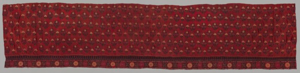 Fragment, 1800s. India, Cutch, 19th century. Embroidery with mirror inserts; overall: 54.6 x 256.5