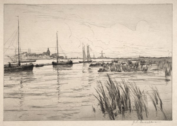 The Holland Dyke. John Henry Twachtman (American, 1853-1902). Etching
