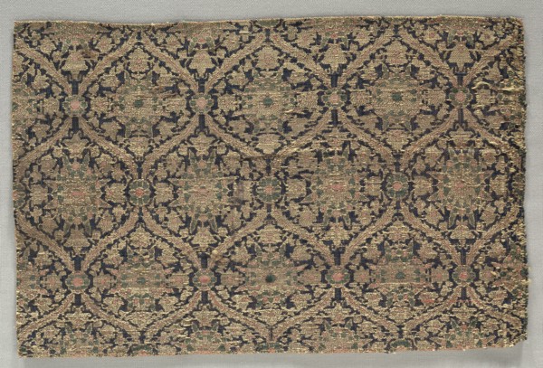 Fragment, 1600s - 1700s. Iran, 19th c.. Silk taquete; overall: 18.5 x 28 cm (7 5/16 x 11 in.)