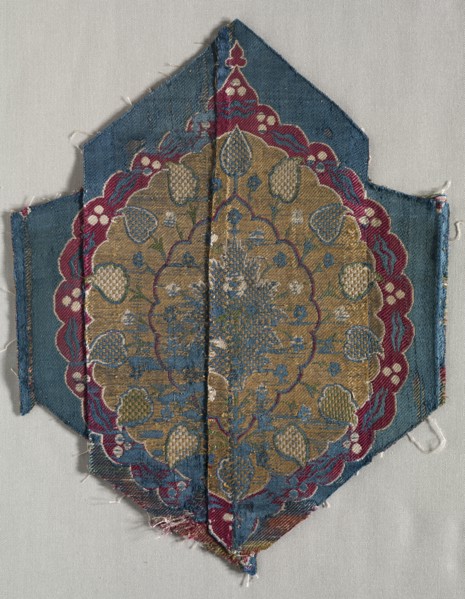 Textile Fragment, 16th century. Turkey, Bursa, 16th century. Brocaded silk with metal thread weft;