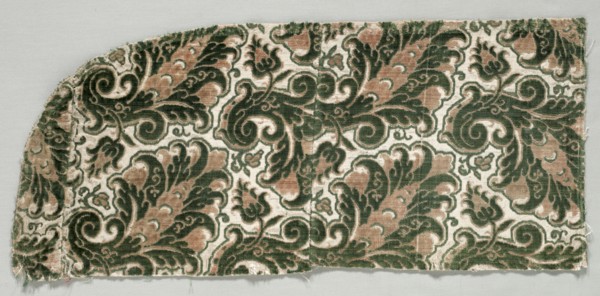 Velvet, c. 1650. Italy, 17th century. Velvet (cut, uncut, and voided); overall: 24.8 x 50.8 cm (9