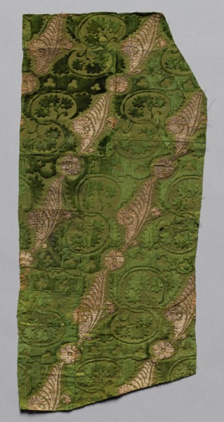 Brocaded Velvet, late 1300s. Italy, late 14th century. Velvet weave (cut with two heights of pile,