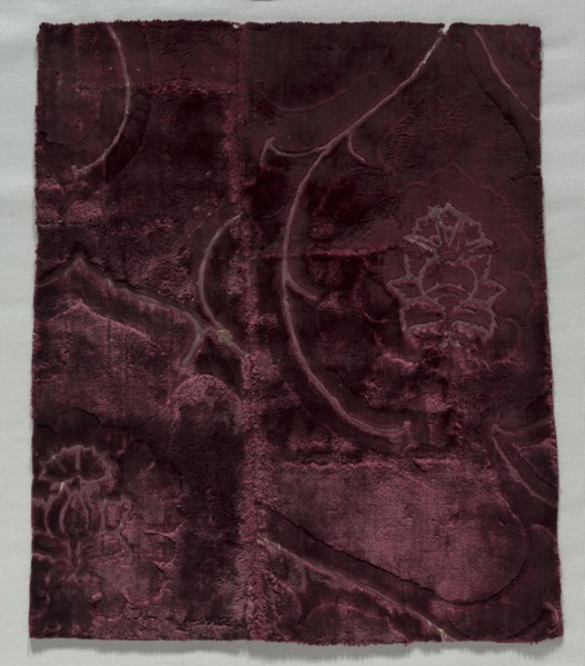 Two Velvet Fragments Sewn Together, 1400s. Italy, 15th century. Velvet (cut and voided); overall: