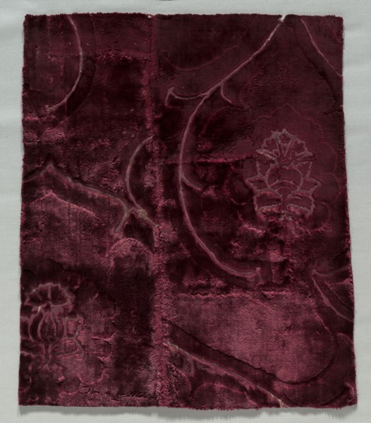 Two Velvet Fragments Sewn Together, 1400s. Italy, 15th century. Velvet (cut and voided); overall:
