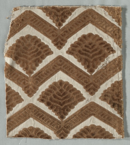 Velvet Fragment, 1600s. Italy, 17th century. Velvet (cut and uncut); silk; overall: 24 x 21.3 cm (9