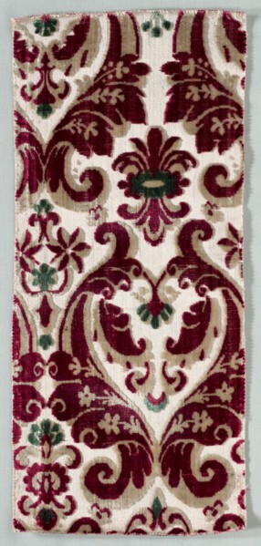 Velvet Fragment, late 1600s. Italy, late 17th century. Velvet; overall: 43.5 x 19 cm (17 1/8 x 7