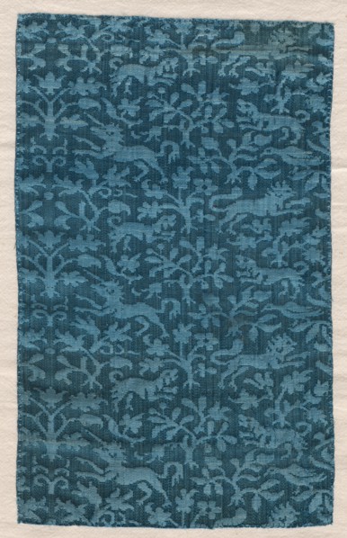 Textile Fragment, 1500s - 1600s. Italy, 16th-17th century. Damask; overall: 24.2 x 15 cm (9 1/2 x 5