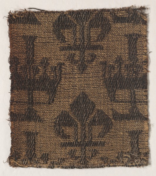 Wool Damask, 1600s - 1700s. France, 17th-18th century. Damask; wool; overall: 34 x 30 cm (13 3/8 x