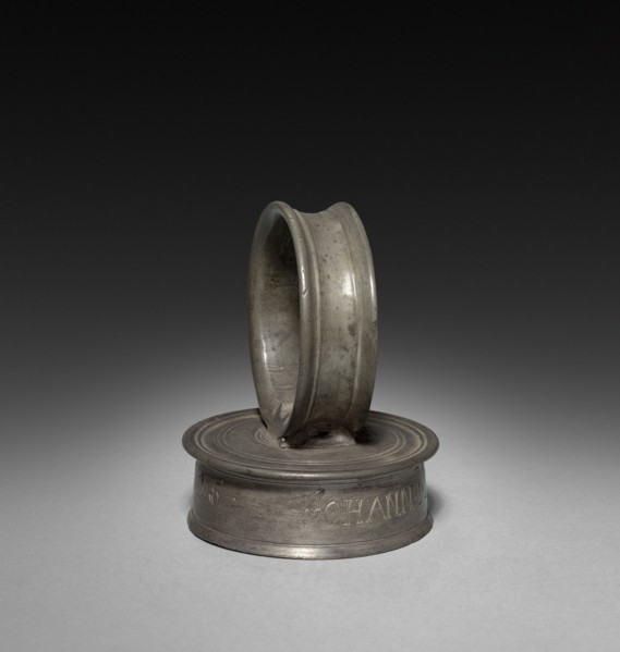 Cannister (lid), 1715. Johann Melchoir Warner (German). Pewter; overall: 33 cm (13 in.).