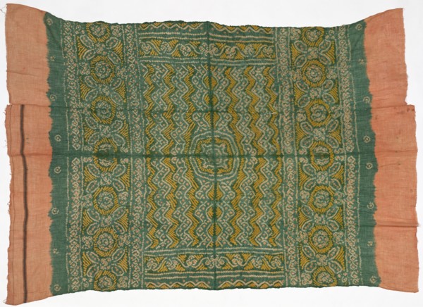 Fragment, 1800s. India, 19th century. Cotton; tied and dyed; overall: 137.2 x 188 cm (54 x 74 in.)