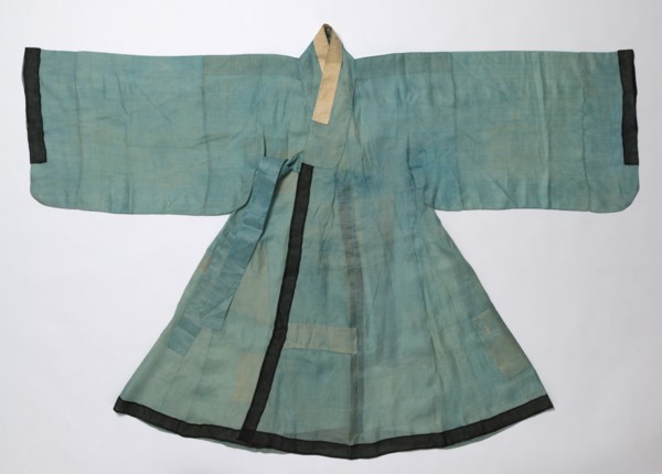 Inner Coat for the Royal Ceremonial Costume, late1800s-early 1900s. Blue silk, gauze weave; black