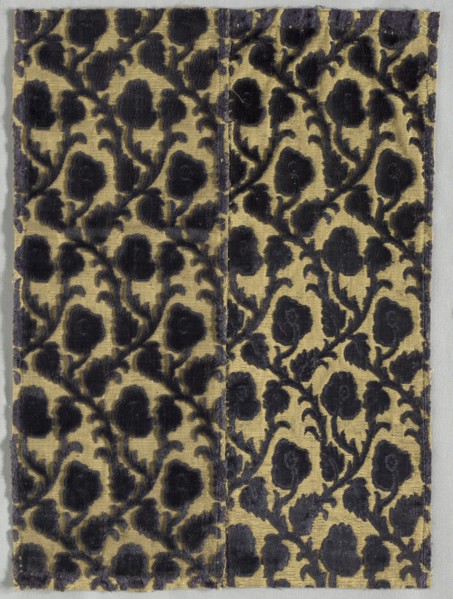 Brocade Textile, 1600s. Italy, 17th century. Brocade; silk and metal; overall: 38.1 x 27.9 cm (15 x
