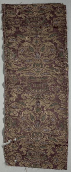 Brocaded Textile, late 1600s. Italy, late 17th century. Brocade, silk; overall: 29.2 x 76.2 cm (11