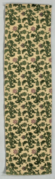 Velvet Fragment, early 1600s. Italy, early 17th century. Velvet (cut, uncut, and voided); silk;