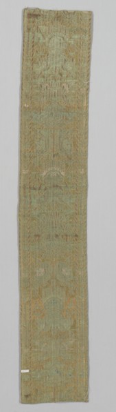 Silk Fragment, 1600s. Italy, 17th century. Lampas weave, silk and metal thread; overall: 25.4 x 50