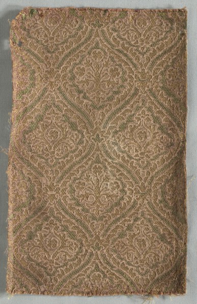 Two Brocaded Fragments, late 1500s. Italy, late 16th century. Lampas weave (?), silk and metal