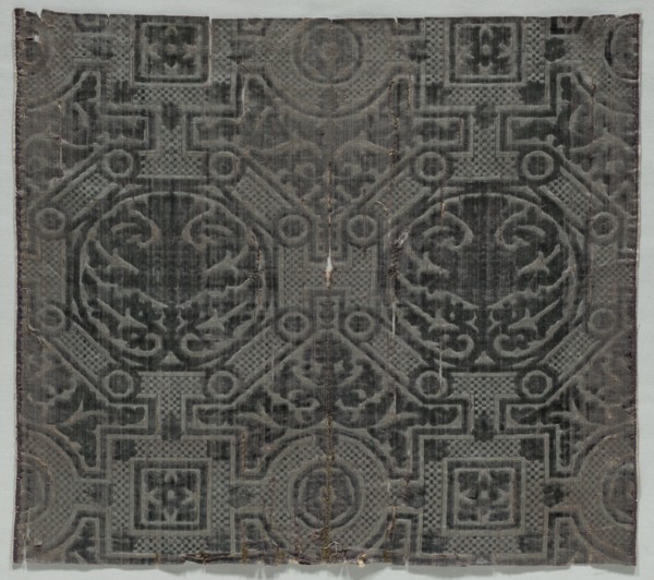 Velvet Textile, 1500s. Italy, 16th century. Velvet; overall: 50.1 x 57.1 cm (19 3/4 x 22 1/2 in.).
