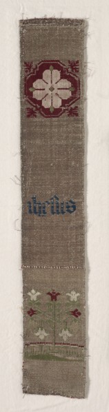 Fragment of Border, 1300s - 1400s. Germany, Cologne, 14th-15th century. Compound twill weave;