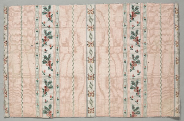 Taffeta, Brocaded, late 1700s. France, late 18th century, Period of Louis XVI (1774-1793). Watered