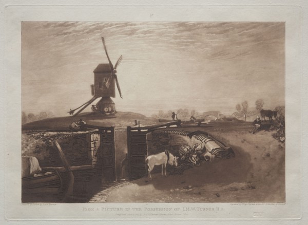 Liber Studiorum:  Windmill and Lock. Joseph Mallord William Turner (British, 1775-1851). Etching