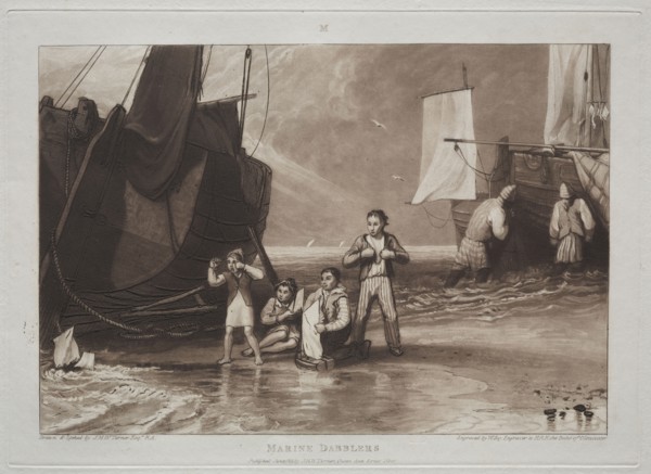 Liber Studiorum:  Marine Dabblers. Joseph Mallord William Turner (British, 1775-1851). Etching and