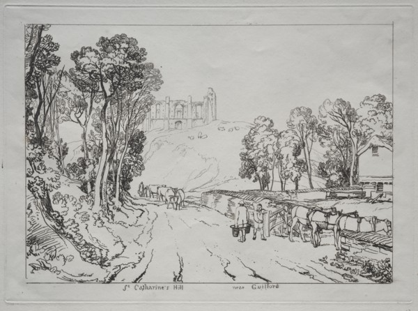 Liber Studiorum:  St. Catherine's Hill, near Guilford. Joseph Mallord William Turner (British,