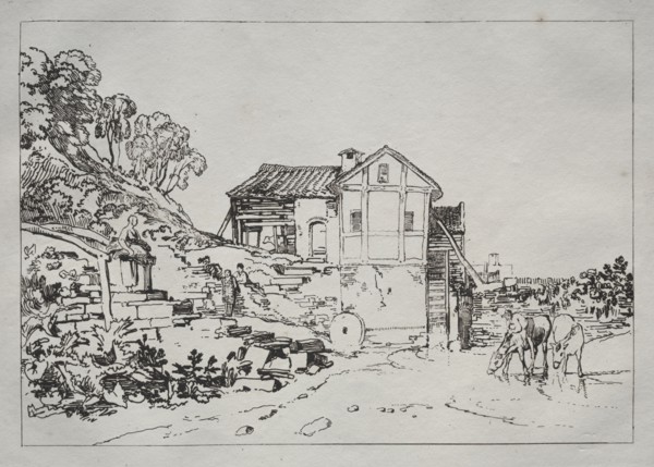 Liber Studiorum:  Watermill. Joseph Mallord William Turner (British, 1775-1851). Etching and