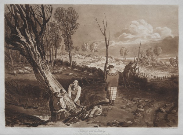 Liber Studiorum:  Hedging and Ditching. Joseph Mallord William Turner (British, 1775-1851). Etching