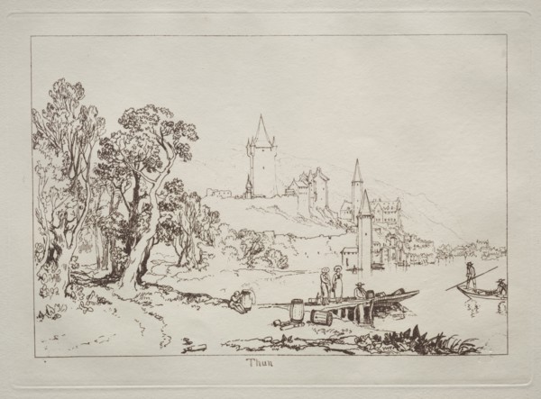 Liber Studiorum:  Ville de Thun, Switzerland. Joseph Mallord William Turner (British, 1775-1851).