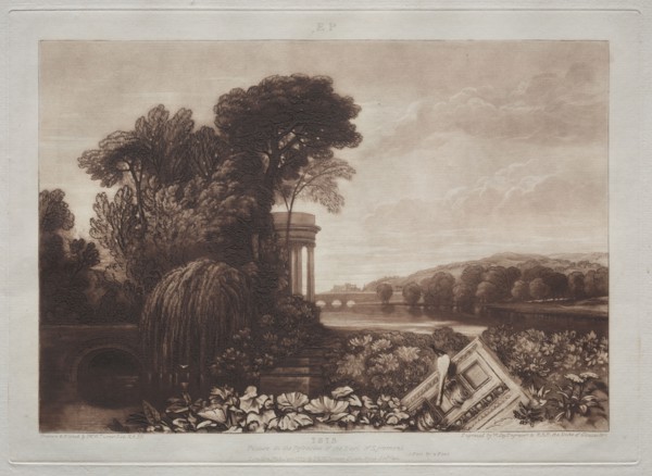 Liber Studiorum:  Temple of Isis. Joseph Mallord William Turner (British, 1775-1851). Etching and