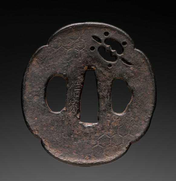 Sword Guard, 1500s. Japan, Muromachi Period (1392-1573). Iron; overall: 6.8 x 7 cm (2 11/16 x 2 3/4