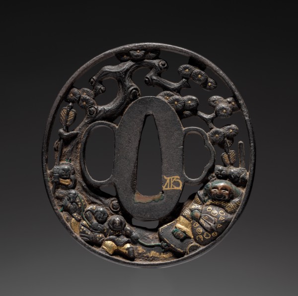 Sword Guard, late 18th century. Japan, Tetsugendo School, Edo period (1615-1868). Iron with gold