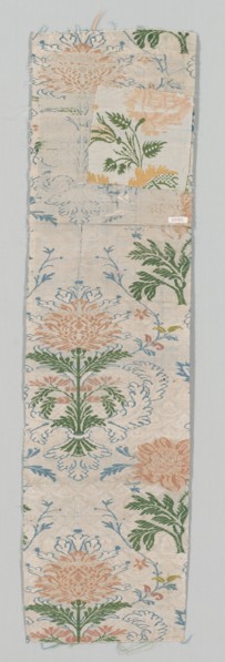Fragments, 1600s. Italy, 17th century. Brocade, silk; overall: 74.9 x 20.3 cm (29 1/2 x 8 in.)