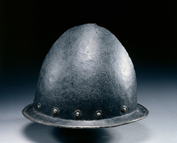 Cabasset, c. 1570. Italy, 16th century. Steel, black paint, brass rosette rivets; overall: 18.4 x