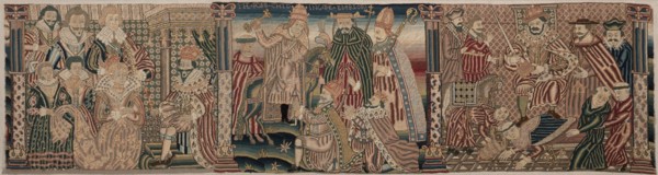 Sections of an Embroidered Frieze, 1625-1649. England, Period of Charles I (1625-1649), 17th