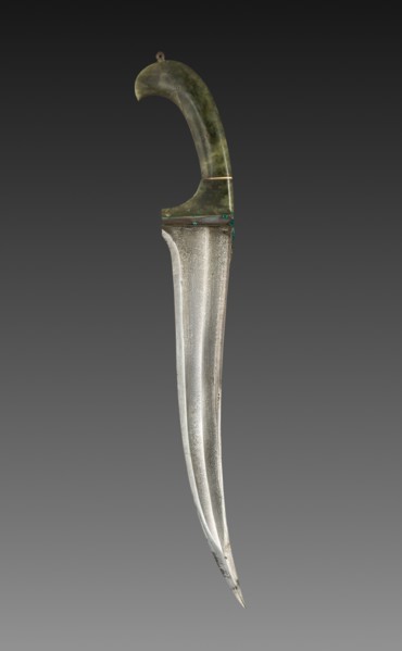 Dagger, 1800s. India, 19th century. Iron with bone and silver; overall: 41 cm (16 1/8 in.); blade: