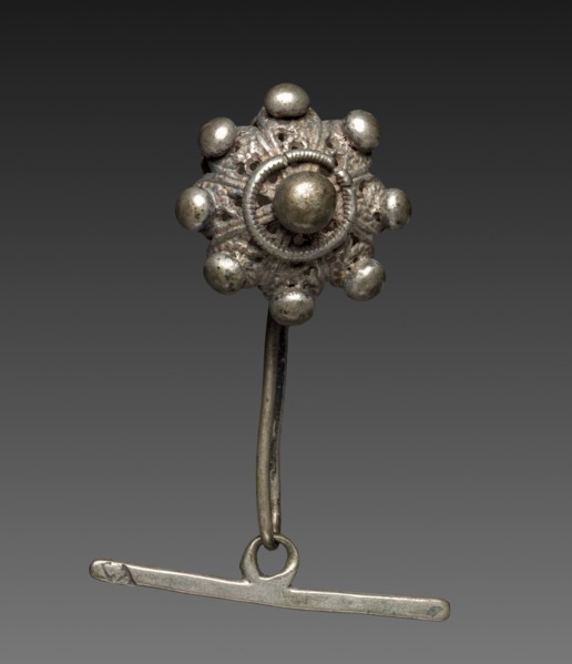 Button, 1800s. Sardinia, 19th century. Silver; overall: 8.3 cm (3 1/4 in.).
