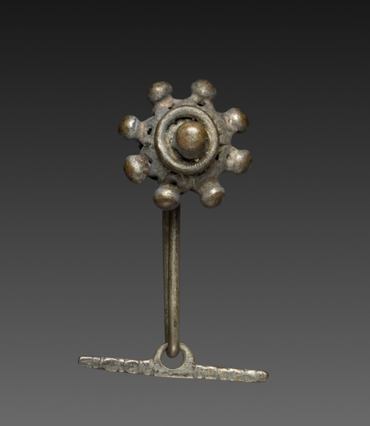 Button, 1800s. Sardinia, 19th century. Silver; overall: 7 cm (2 3/4 in.).