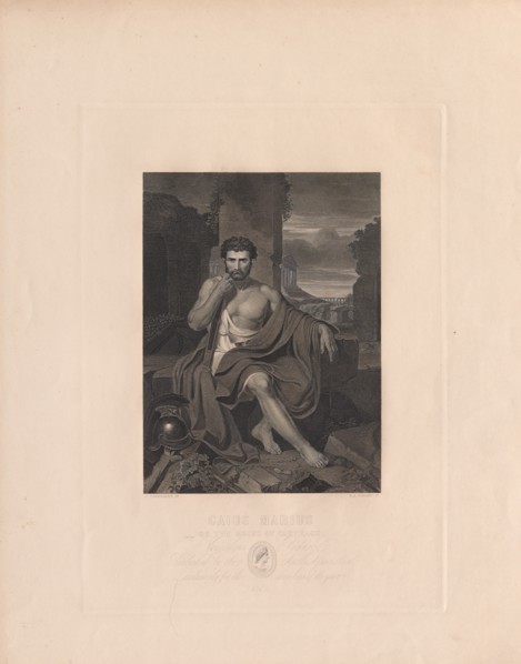 Caius Marius on the Ruins of Carthage. Stephen Alonso Schoff (American, 1818-1905). Engraving