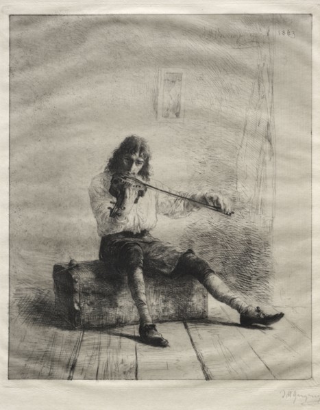 And Drive Dull Care Away, 1883. Ignaz Marcel Gaugengigl (American, 1855-1932). Etching
